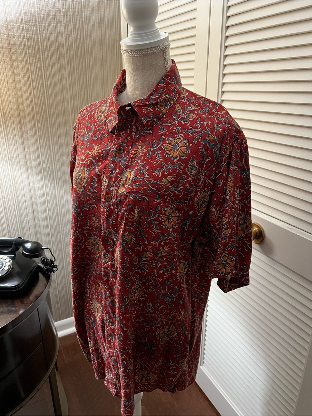 Orvis Red Paisley Short-Sleeve Button-Down Shirt